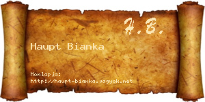 Haupt Bianka névjegykártya